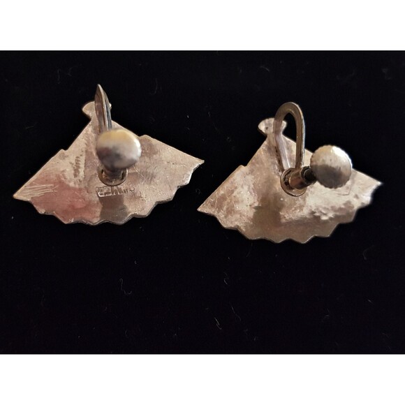 Japanese Amita Damascene Fans marked SILVER necklace, bracelet & earrings set - Picture 5 of 7